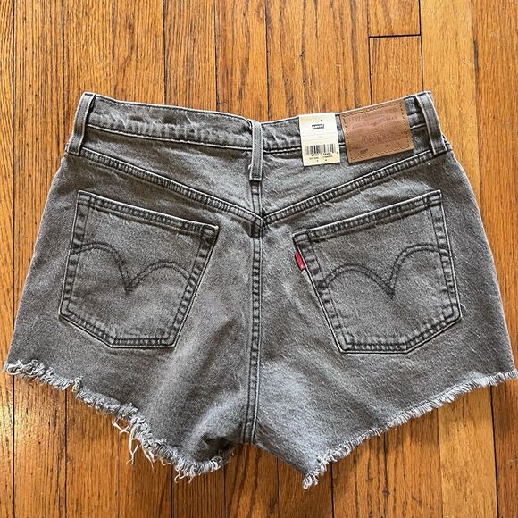 Levi’s 501 High Rise Original Denim Cut-Off Shorts Washed Black Size 30 NWT - Picture 2 of 13